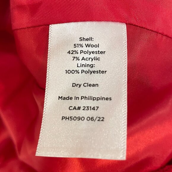 New Talbots Wool Blend Tartan Blazer Red 14, L $199 - Picture 7 of 8